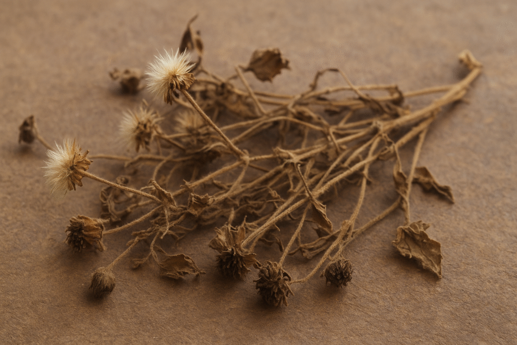 Ramos de erva de touro secas.